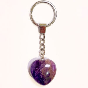 Ametiszt szív kulcstartó