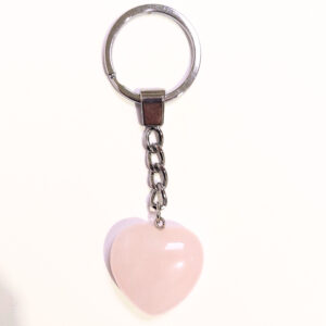 Rózsakvarc szív kulcstartó