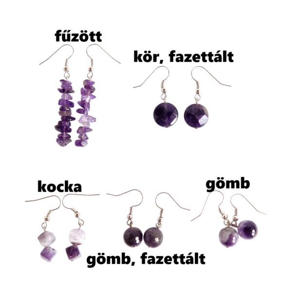 Ametiszt szett (nyaklánc, karkötő, fülbevaló) - Image 11