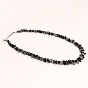 Hópehely obszidián fűzött nyaklánc