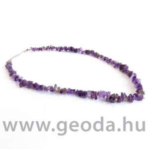 Ametiszt fűzött nyaklánc