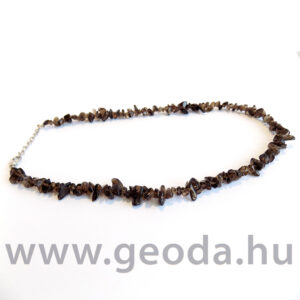 Füstkvarc fűzött nyaklánc