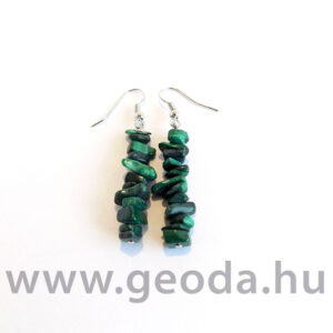 Malachit fűzött fülbevaló