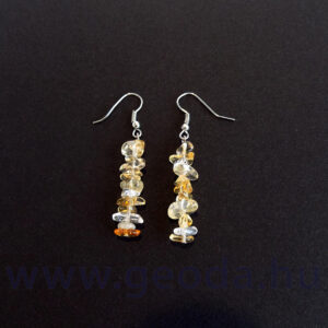 Citrin fűzött fülbevaló
