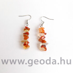 Karneol fűzött fülbevaló