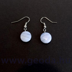 Kalcedon kör, fazettált fülbevaló