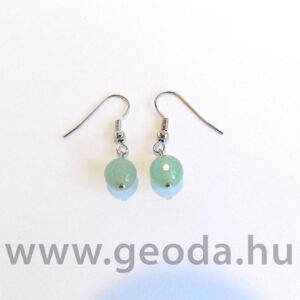 Aventurin gömb, fazettált fülbevaló