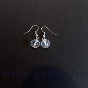 Hegyikristály gömb, fazettált fülbevaló