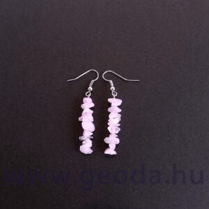 Rózsakvarc fűzött fülbevaló