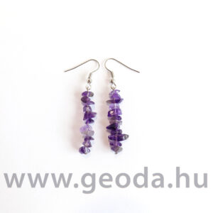 Ametiszt fűzött fülbevaló