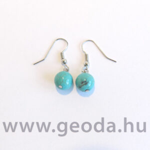 Türkiz gömb, sima fülbevaló
