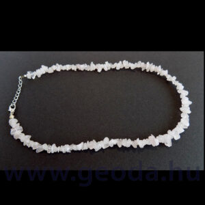 Rózsakvarc fűzött nyaklánc