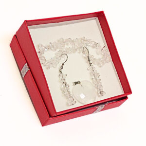 Hegyikristály szett (medál, karkötő, fülbevaló)