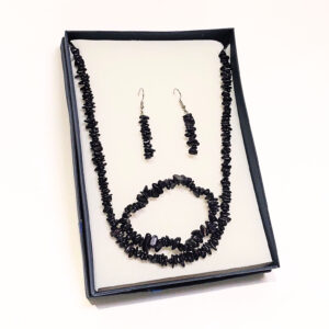 Kék napkő szett ( nyaklánc, karkötő, fülbevaló)